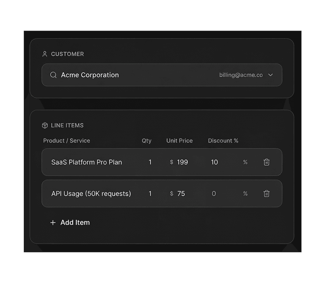 Invoicing tools for finance and operations